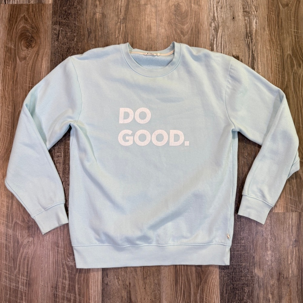 Cotopaxi Sweatshirt Women XL Light Blue Do Good Crew Jumper Organic Cotton